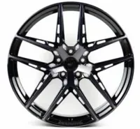 Ws WS22843 8x20 5x112 ET45 DIA 66.5 Gloss Black with Dark Machined Face