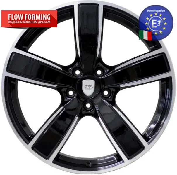 Wsp Italy Porsche W1059 Gotland 10x22 5x130 ET48 DIA 71.6 GLOSSY BLACK POLISHED