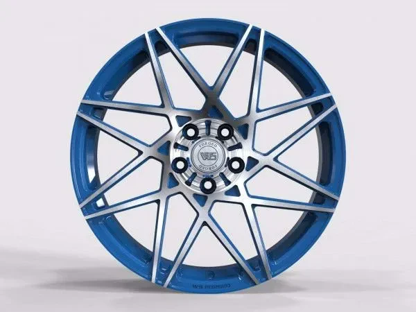 Ws WS2107 9.5x19 5x114.3 ET52.5 DIA 70.5 Gloss Blue with Machined Face