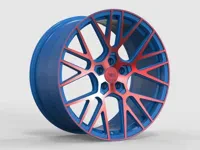 Ws WS2106 10.5x20 5x114.3 ET45 DIA 70.5 matte blue (inside) with red (outside) face