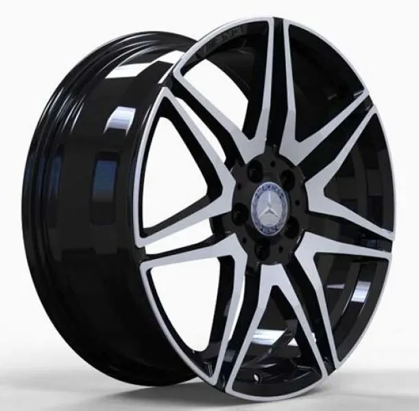 Replica MR874 8x19 5x112 ET52 DIA 66.5 Gloss black with Machined Face