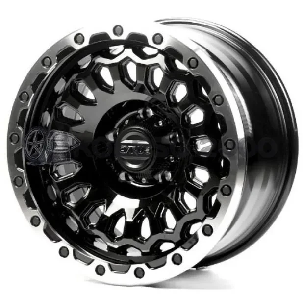 Off Road Wheels OW1710 8.5x17 5x127 ET-12 DIA 71.5 Gloss black silver ring