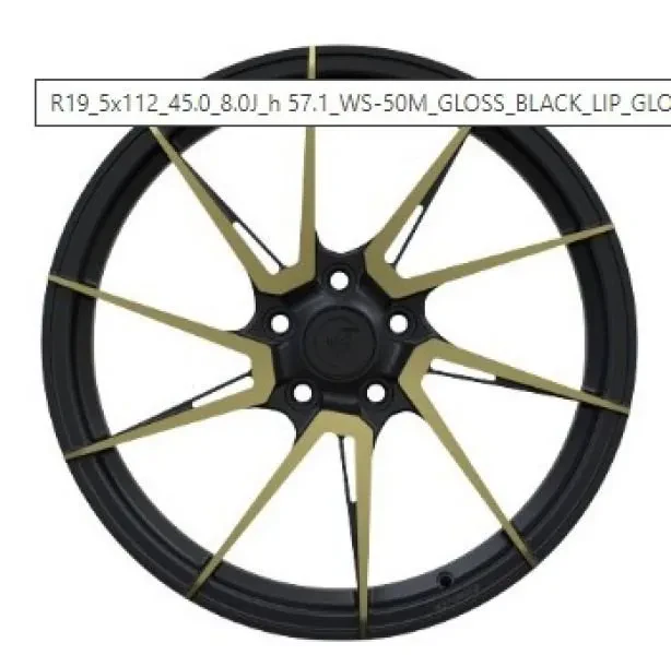Ws WS-50M 8x19 5x112 ET45 DIA 57.1 Gloss black lip gloss bronze