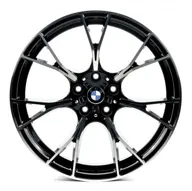 Replica B1617 9.5x20 5x112 ET38 DIA 66.6 Gloss black with Machined Face